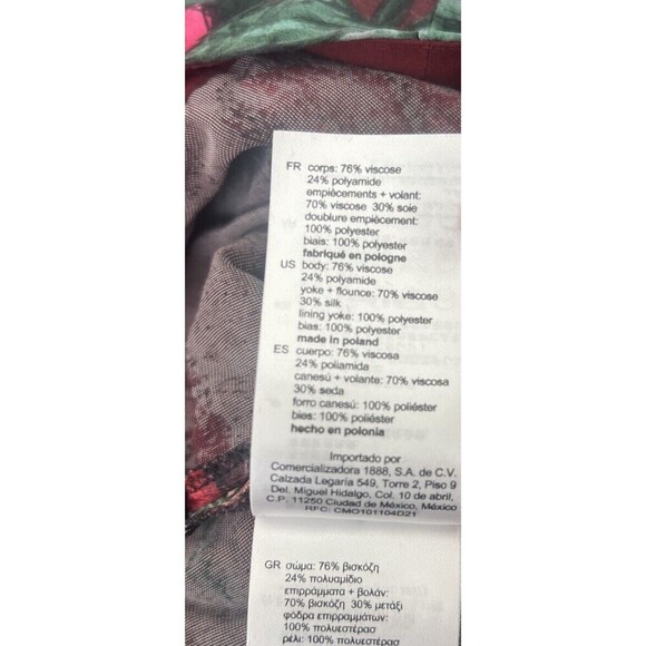 SANDRO Women's Velvet Velour Floral Dress Whimisgoth Dark Romance Silk Blend 38 - Picture 12 of 12